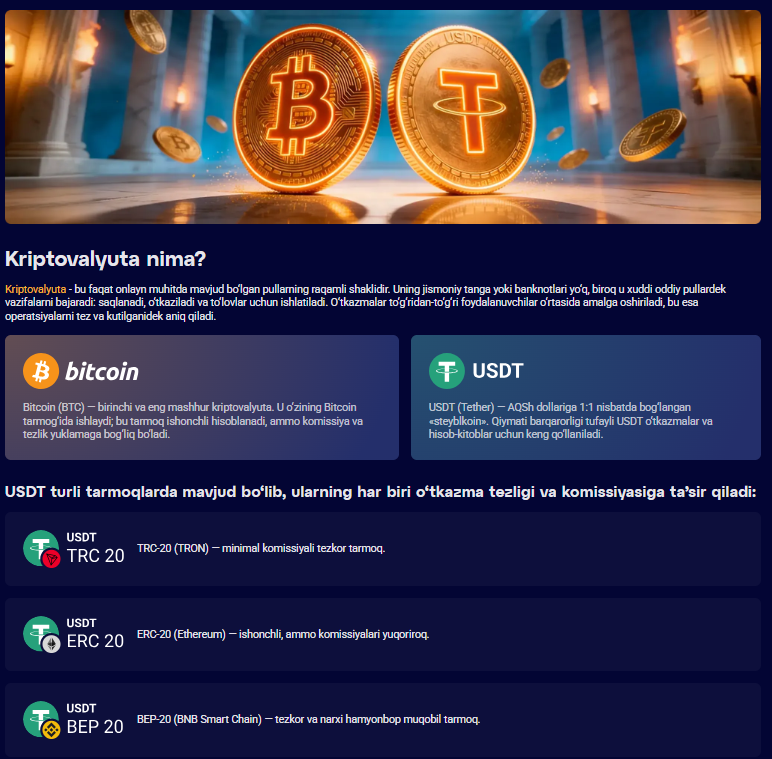 Криптовалютные транзакции Olymp Узбекистан